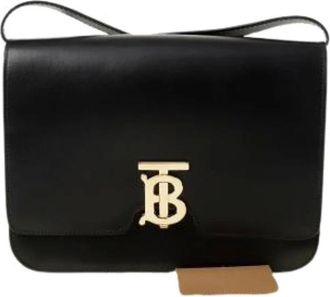 Burberry Pre-owned Cross Body Bags, female, Black, Size: ONE SIZE Pre-owned TB Medium Shoulder Crossbody Bag