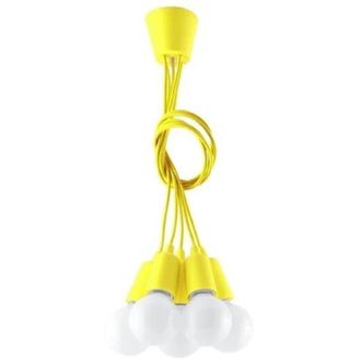 Wonderlamp L&aacute;mpara Colgante Tina Amarillo, 5 Luces