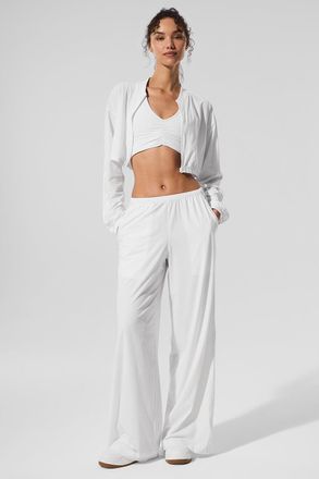 Alo | Breezy Wide Leg Pants (Long) in White, Size: Medium