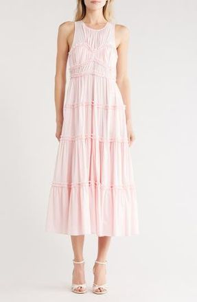 Cinq &agrave; Sept Sirrina Ruffle Tiered Dress in Pale Flamingo at Nordstrom Rack, Size 12