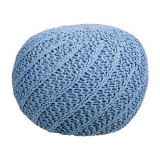 Wanderlust Deco Wanderlust Deco - Puff De Algod&oacute;n Trenzado Azul 45x45x30