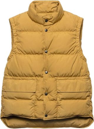 Prada stand-up collar patch pockets gilet - men - Cotton - 48 - Yellow