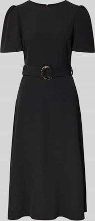 Rinascimento Rinascimento Cocktailkleid mit G&uuml;rtel und Rundhalsausschnitt in Black, Gr&ouml;&szlig;e XL