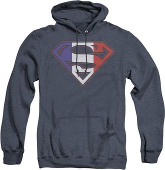 Gildan Superman French Shield Adult Heather Hoodie / Hooded Sweatshirt