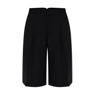 Ami Low Waist Wide Bermuda Shorts - Dames - Korte Broeken - Zwart - 2XS - Katoen - Korte Broeken