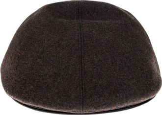 Giorgio Armani Wool Flat Cap - Heren - Accessoires - Bruin - Maat: 58 CM Wol