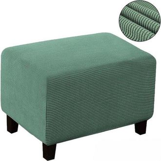OEM Funda Cuadrada Reposapi&eacute;s, Lavable, Universal Supersuave Puf Base El&aacute;stica, Antideslizante, S: Largo 60-75 Cm, Ancho 40-55 Cm, 35-45 Cm, Gris