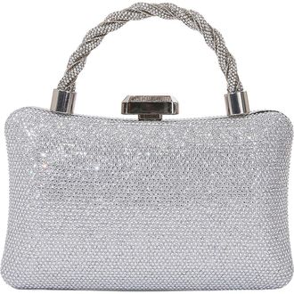 Berness Rhinestone Clutch in Silver at Nordstrom Rack