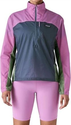 Patagonia Womens Houdini Stash 1/2-Zip Pullover In Current Blue