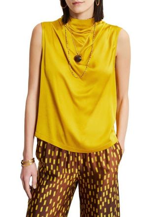 ottod'Ame Draped Satin Sleeveless Top in Yellow at Nordstrom, Size 46 It