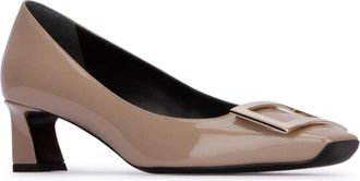 Roger Vivier Patent Calfskin Heel - Beige