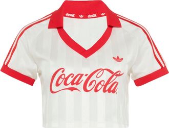 adidas (WMNS) adidas x Coca-Cola Cropped Jersey Asia Sizing White KY7571