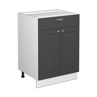 Vicco Mueble Bajo De Cocina Fame-line, Antracita-oro, 60 Cm Con Caj&oacute;n, Sin Encimera Vicco