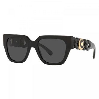 Versace Sunglasses Square Full Rim, White Frame And Dark Grey Lens Ve4409314/87
