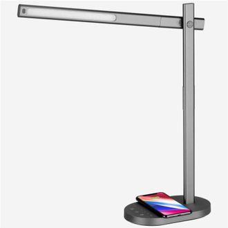 Trade Shop Trade Shop Traesio - Lampada Da Scrivania Luce Led 6 Intensit&agrave; 10w 3 Colori Bianco Protezione Occhi