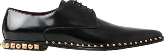 Dolce & Gabbana Elegante Derby-schoenen met studs - Heren - Veterschoenen - Zwart - 46 EU - Leer - Schoenen