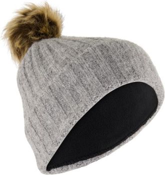 P.A.C. Jona Pompom Beanie M&uuml;tze f&uuml;r Damen | grau