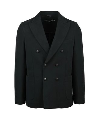 Circolo 1901 Double-Breasted Black Jacket With Wide Lapels And Modern Fit