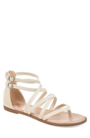 Journee Collection Zailie Gladiator Sandal - Wide Width in Ivory at Nordstrom Rack, Size 6.5