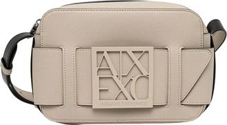 A|X Armani Exchange Mini Crossbody Tas - Dames - Tassen - Beige - Maat: ONE Size Leer