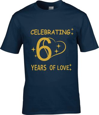 Generic Personalised Wedding Anniversary Adult T-Shirt, Husband Wife Hen Do Couple Unisex Top Navy