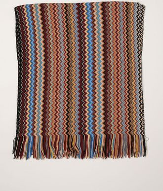 Missoni Sciarpa in misto lana con iconico motivo astratto a righe multicolor