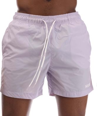HUGO BOSS Heren Hugo Haiti Zwemshort met Contrastlogo in Paars