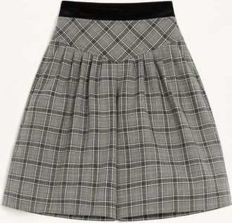 Valentino Bermuda In Lana Motivo Check Donna GRIGIO 36