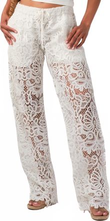 Calypso St. Barth Brie Crochet Lace Pants In White