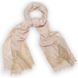 Saachi Lace Embellished Scarf in Cream at Nordstrom Rack