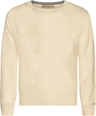 Woolrich Lambswool Crewneck - Heren - Ronde hals truien - Wit - M - Wol - Truien & Vesten
