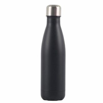 No Brand Botella De Agua Isot&eacute;rmica De Acero Inoxidable De 500 Ml, A Prueba De Fugas, Para Bebidas Fr&iacute;as Y Calientes, 26,5 X 7 X 7 Cm, Color Plata