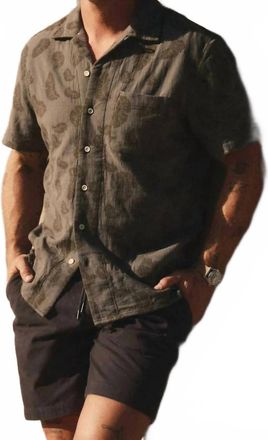 Taylor Stitch Mens Hawthorne Shirt In Burnt Olive Floral Jacquard