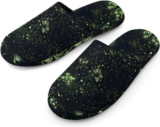 Generic Green Eye Mandala Mens House Slippers Slip Indoor Slipper On Shoes Warm Outdoor