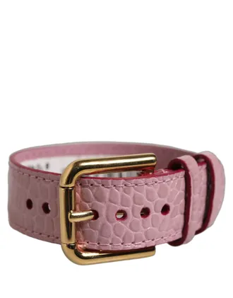 Dolce & Gabbana Croc-Embossed Calf Leather Belt - Pink