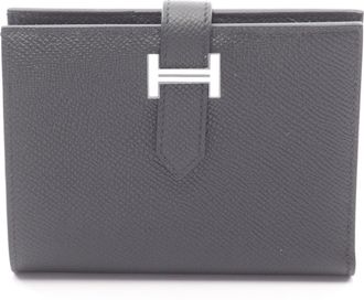 Herm&egrave;s Black Epsom Leather Wallet (Bi-Fold) (Pre-Owned)