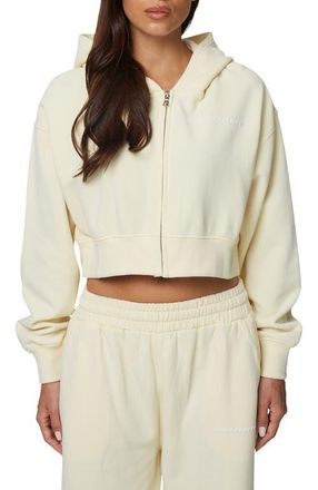 Good For Nothing Essential Cropped Zip Hoodie in Yellow at Nordstrom, Size X-Small Uk