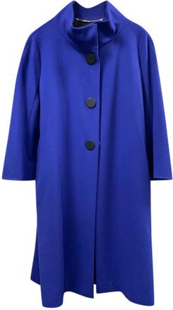 Escada Blue Fine Wool Overcoat Size L