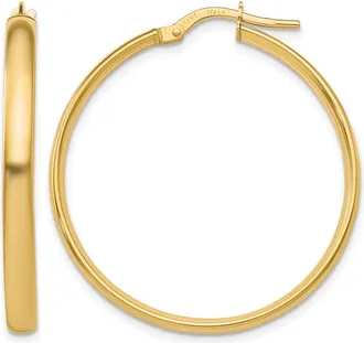 Diamond2Deal 10K Yellow Gold Round Hoop Earrings