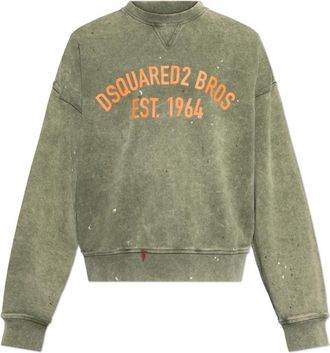 Dsquared2 Sweatshirt met Vintage Effect - Heren - Sweatshirts - Groen - XS - Katoen - Hoodies & sweatvesten