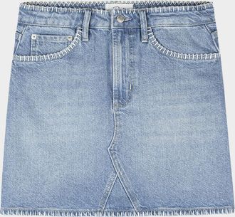 Rails Laurel Blanket Stitch Denim Mini Skirt