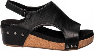 Corkys Footwear Womens Volta Ii Wedge Sandal In Black Smooth