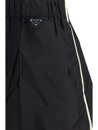 Prada Womens Shorts Re-Nylon Black-Vanilla Recycled Polyamide Black/vanilla