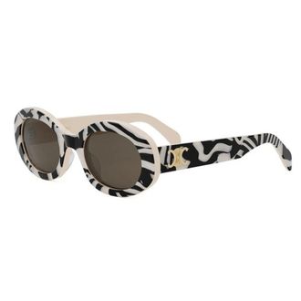 Celine Celine - Triomphe Oval Zonnebril - Dames - Accessoires - Zwart - Maat: 52 MM
