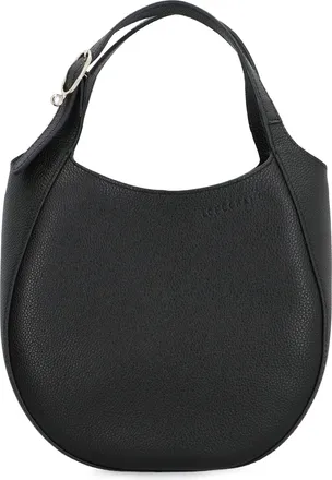 Longchamp Womens Leather Bag Le Foulonn&eacute; S Black Cow Hide Handbags Hand