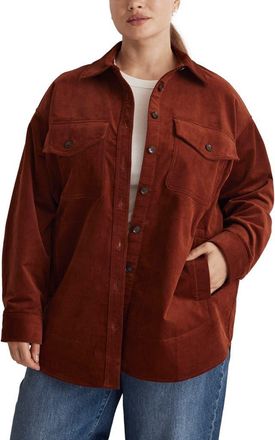 Madewell Corduroy Twill Oversize Shirt Jacket in Stained Mahogany at Nordstrom Rack, Size 2X