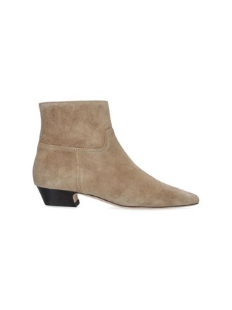 Stuart Weitzman Beige Stassi Calf Leather Ankle Boots