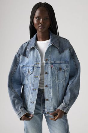 Levi's Giacca Trucker western anni 90 - Donna - XS - Blu / Free Range Trucker