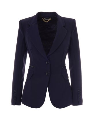 Elisabetta Franchi Blue Monocromatico Polyester Blazer