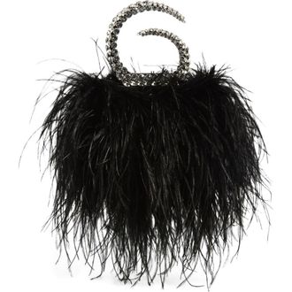 L'Alingi Karma Feather Crystal Top Handle Bag in Black at Nordstrom